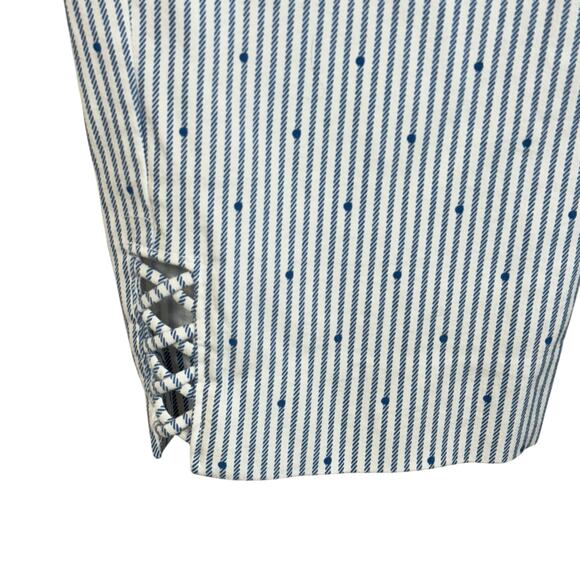 Chico’s Perfect Stretch SZ 2 (Large) Capris Pants Striped Dots Stretch Pull-On - Picture 3 of 8